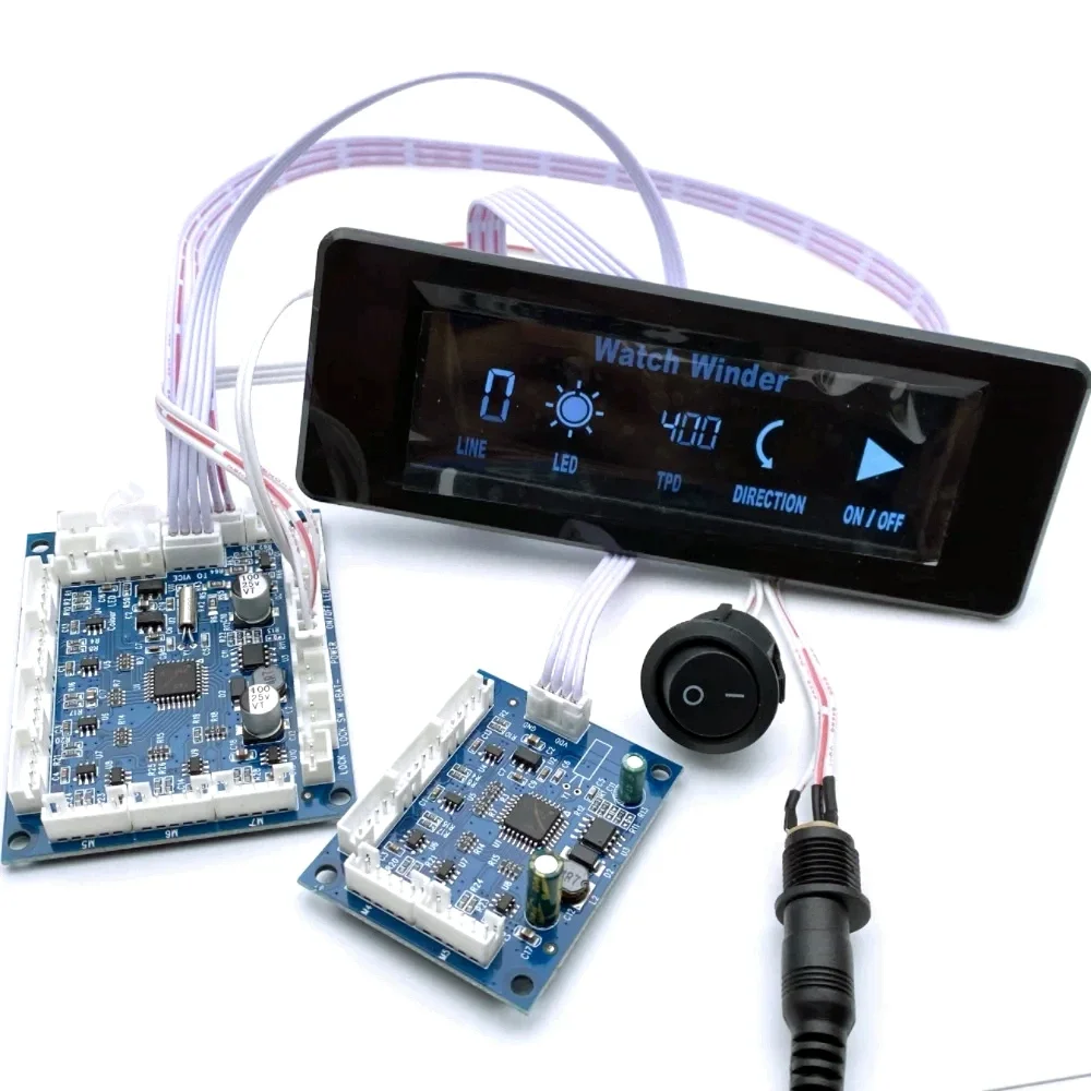 Watch Winder Display Rack LCD Circuit Board + Control Module + Switch Parts Remote Control 1-12 Motors 5 PIN PLUG