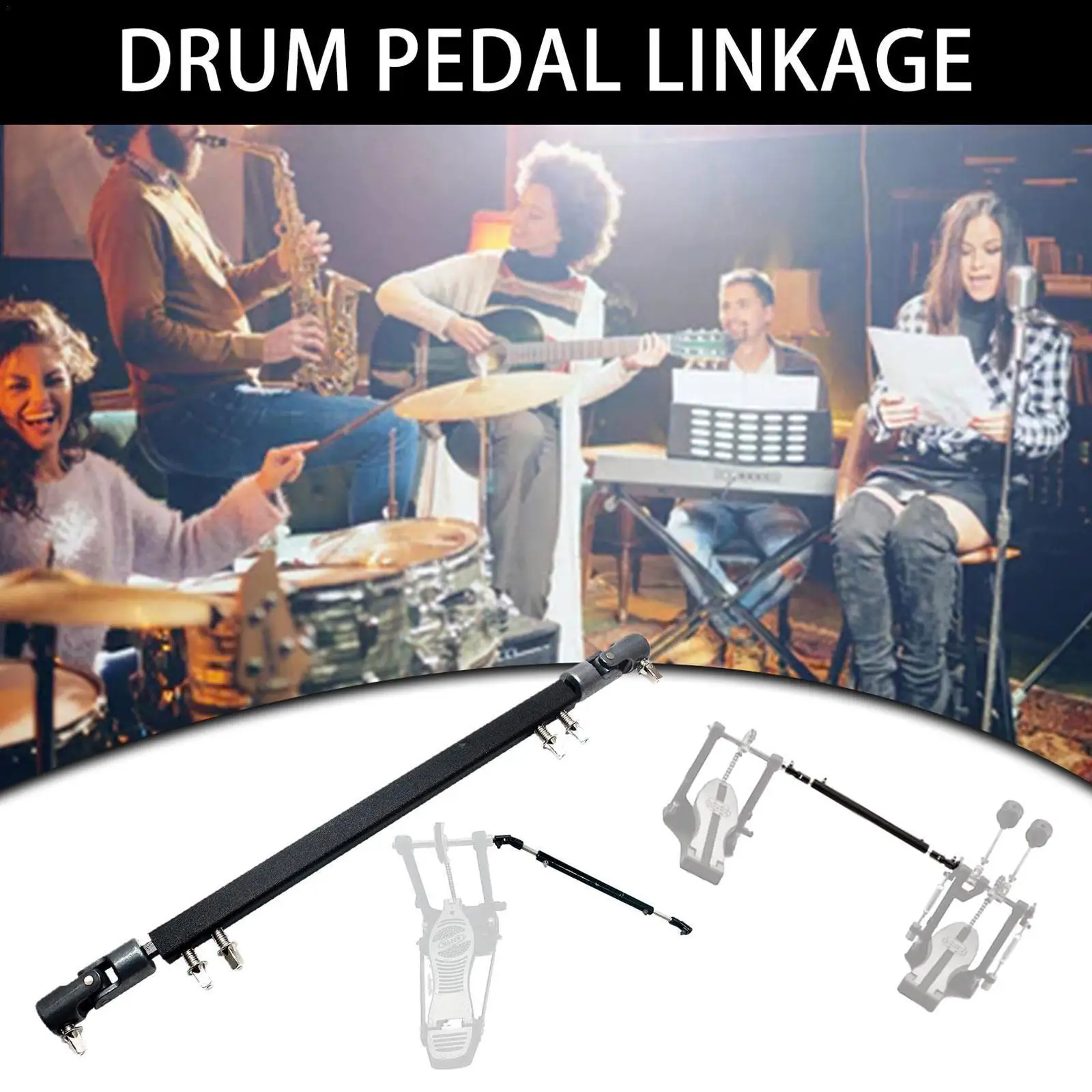 Double Drum Pedal Link Linkage Connecting Bar Percussion Bass Accessories Pedal Replacement Drum Drum Kit DIY Driveshaft W7F5