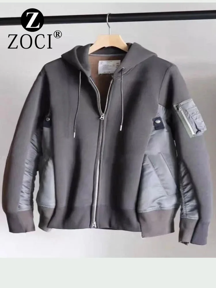 

[ZOCI] 2024 Autumn Men FOG Autumn Winter Scorching Accompanies Same Patchwork Zippered Hoodie Jacket Top Trend New