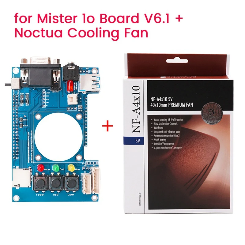 

For Mister FPGA IO Analog Board V6.1 With For NOCTUA Fan Replacement For Terasic DE10-Nano Mister FPGA IO Board