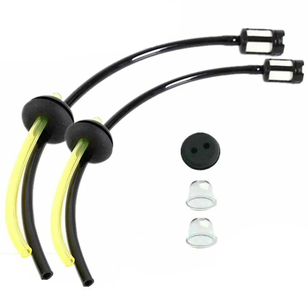 2 Set Filtro Carburante Guarnizione Tubo Carburante Con Bulbi Priming Per Decespugliatore-Tagliaie Attrezzi Da Giardino Tosaerba Accessori