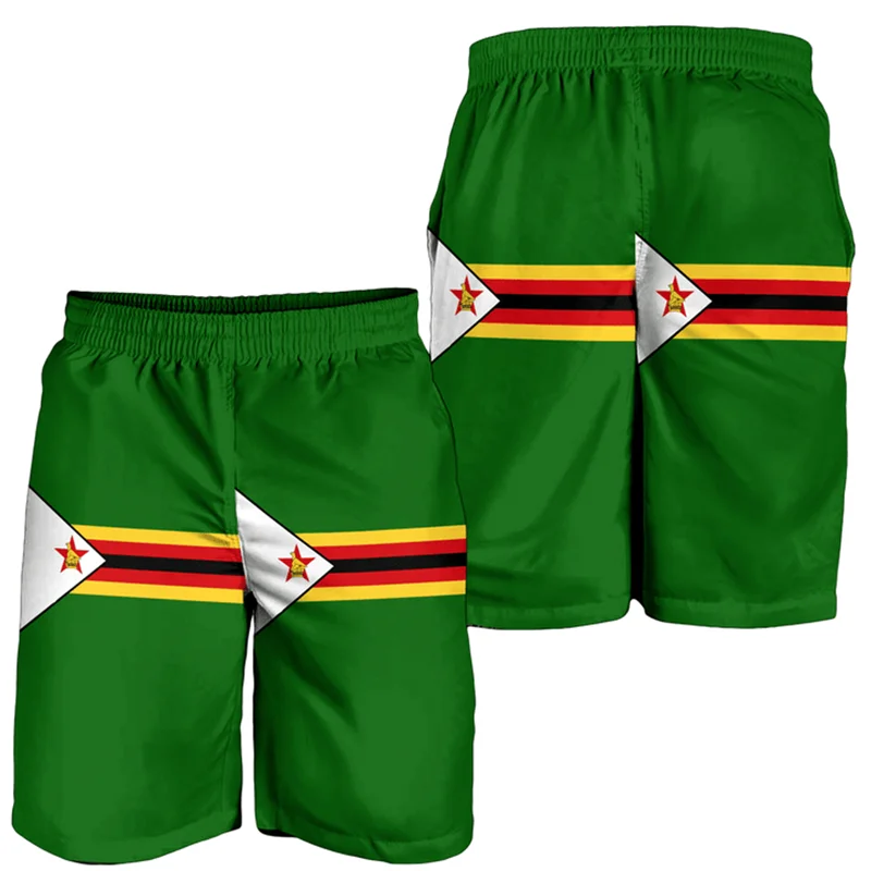 Zimbabwe Flag Map stampa 3D pantaloni corti per uomo abbigliamento Casual pantaloncini da spiaggia hawaiani surf Boy Trunks National Emblem Pants