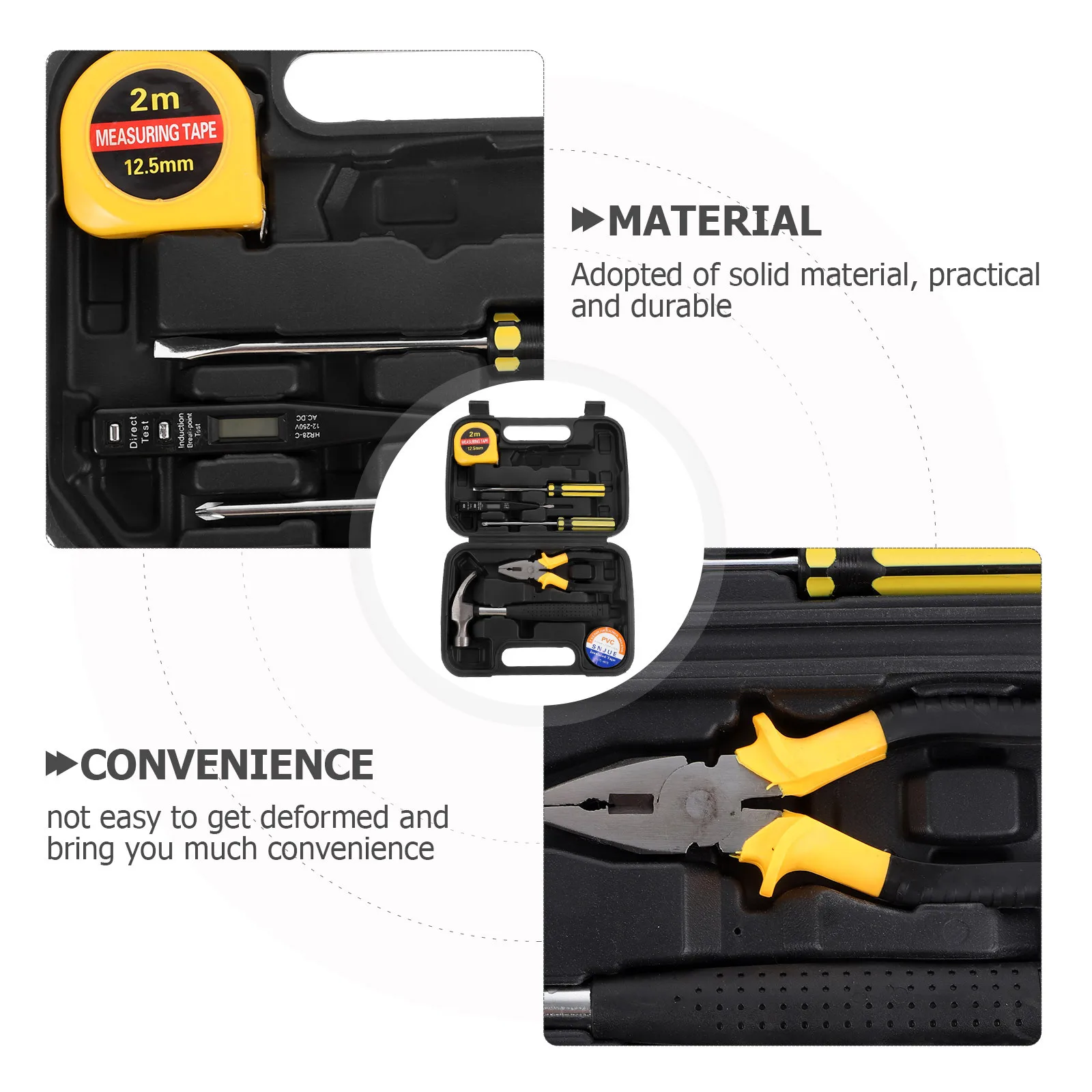 

1Set Basic Tool Kit for Men Women Multi-Function Tool Set for Dorm House Car Repair Strong Reliable Tools Box Set with Hammer