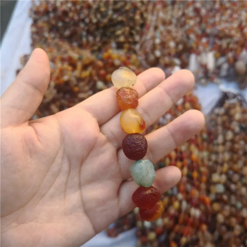 Natural Alashan Gobi Jade Candy-Colored Agate Original Bracelet Tendon Stone