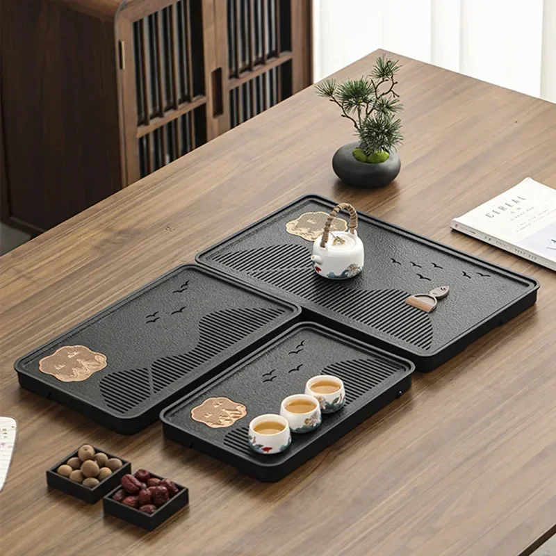 Luxury Stone Water Storage Tea Tray Water Storage Drainage Chinese Brewing Tea Tray Home Office Tea Accessories Teaware Supplies