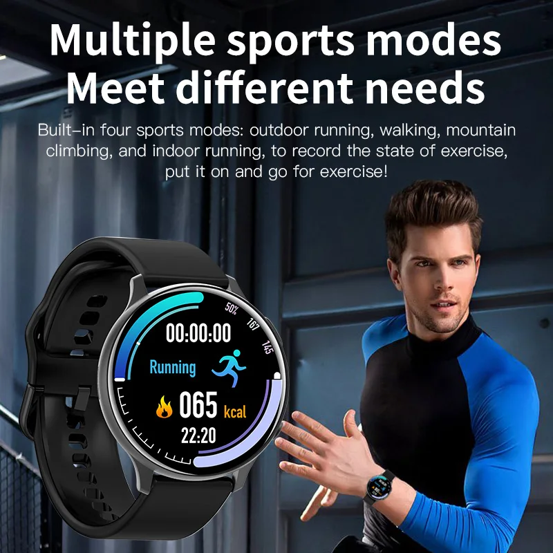 Smart Watch Men Women Round Smartwatch Wristband Sport Bracelet Band Fitness Tracker Gift Blood Pressure Monitor Bluetooth 5.0