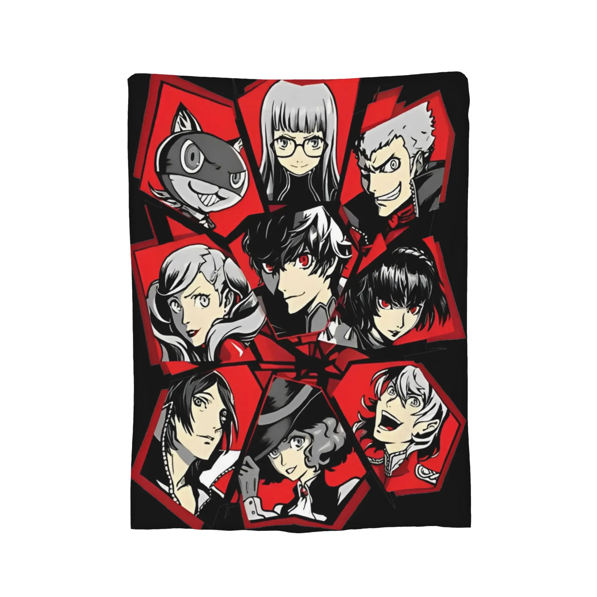 All Out Attack! P-Persona 5 Knitted Blankets Fleece Persona  Soft Throw Blanket for Bed Bedspread