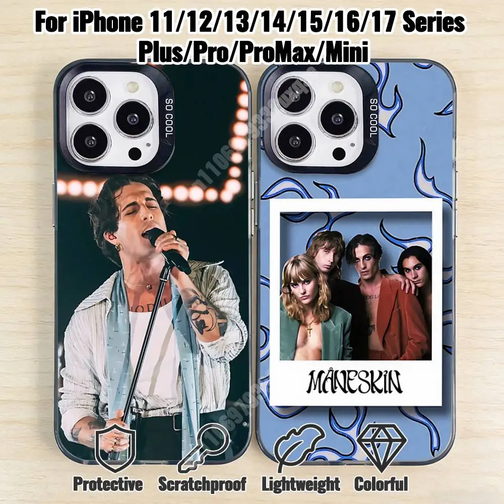 Funda Protectora Premium M-Maneskin-S D-Damiano David-S para iPhone 17 16 Max Mini 15 14 13 Pro Plus 12 11 X XS Air