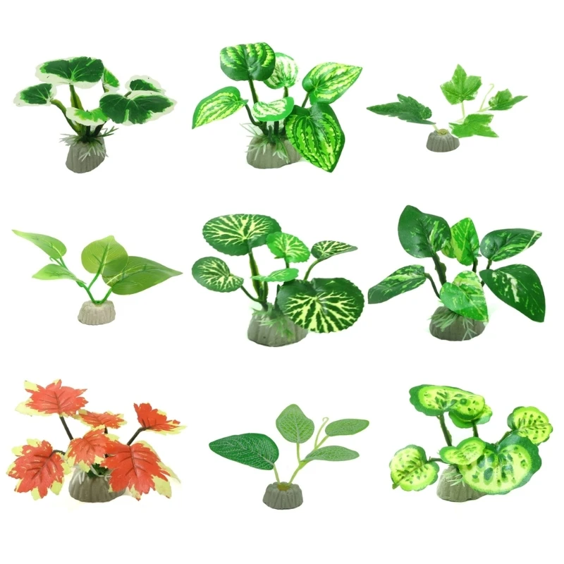 10PCS Fish Tanks Plant Sinkable Decoration Life Like Artificial Plant Aquariums Landscaping Ornament TerrariumLandscape