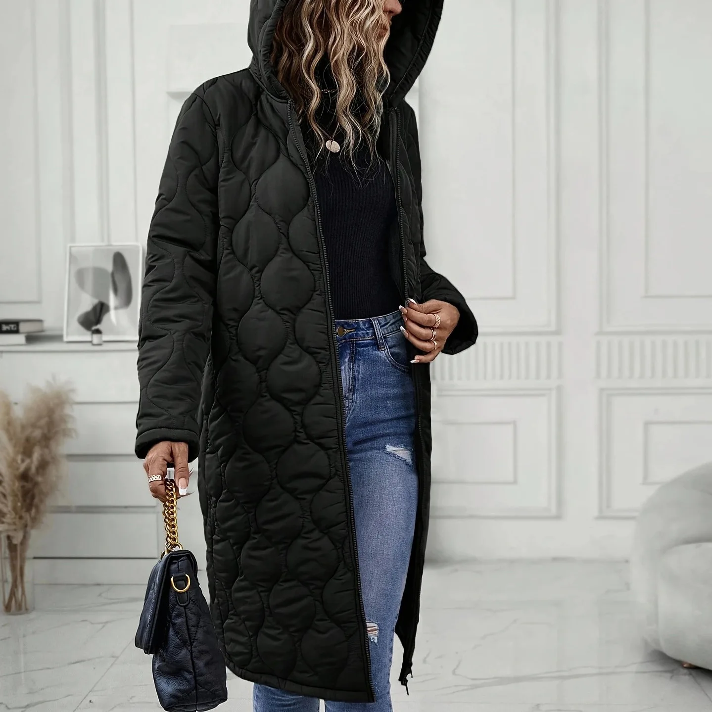 Parkas Women Long Coats Hooded Zipper Jackets Casual Loose Thick Warm Y2k Streetwear Elegant Jacket Work Coat Autumn Winter 2025