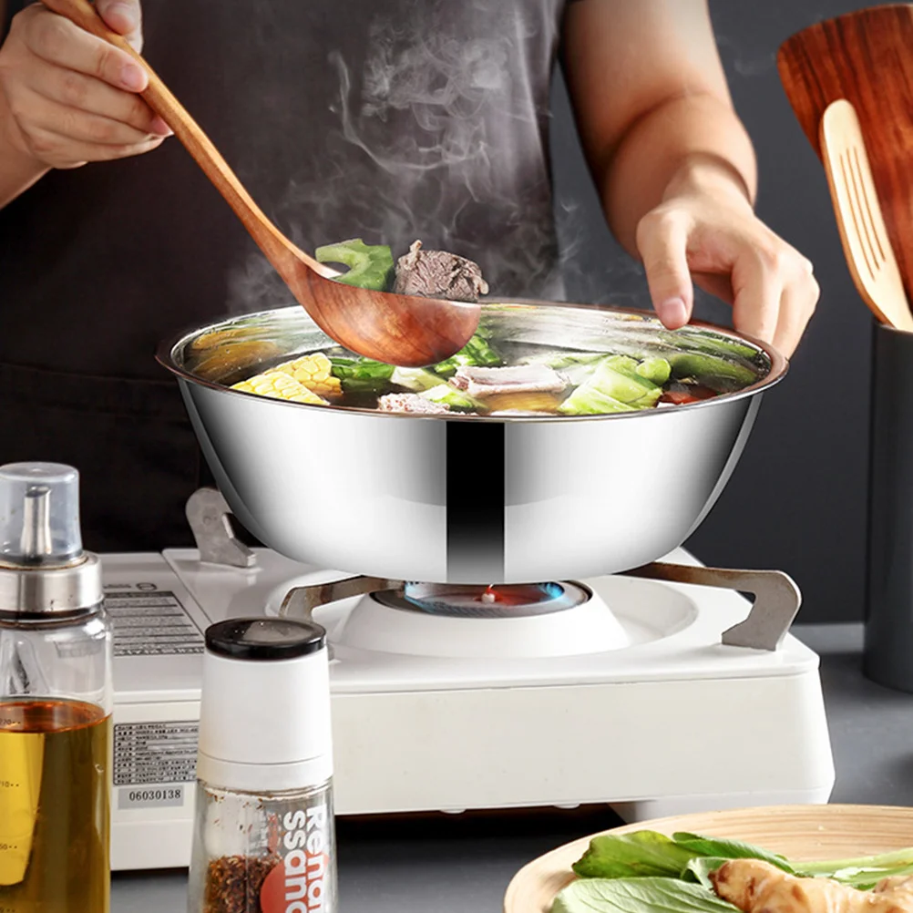 

2Pcs Stainless Steel Kitchen Basin Deep Thick Household Cooking Salad Egg Mix Fruit Bowl Stainless Steel Basin