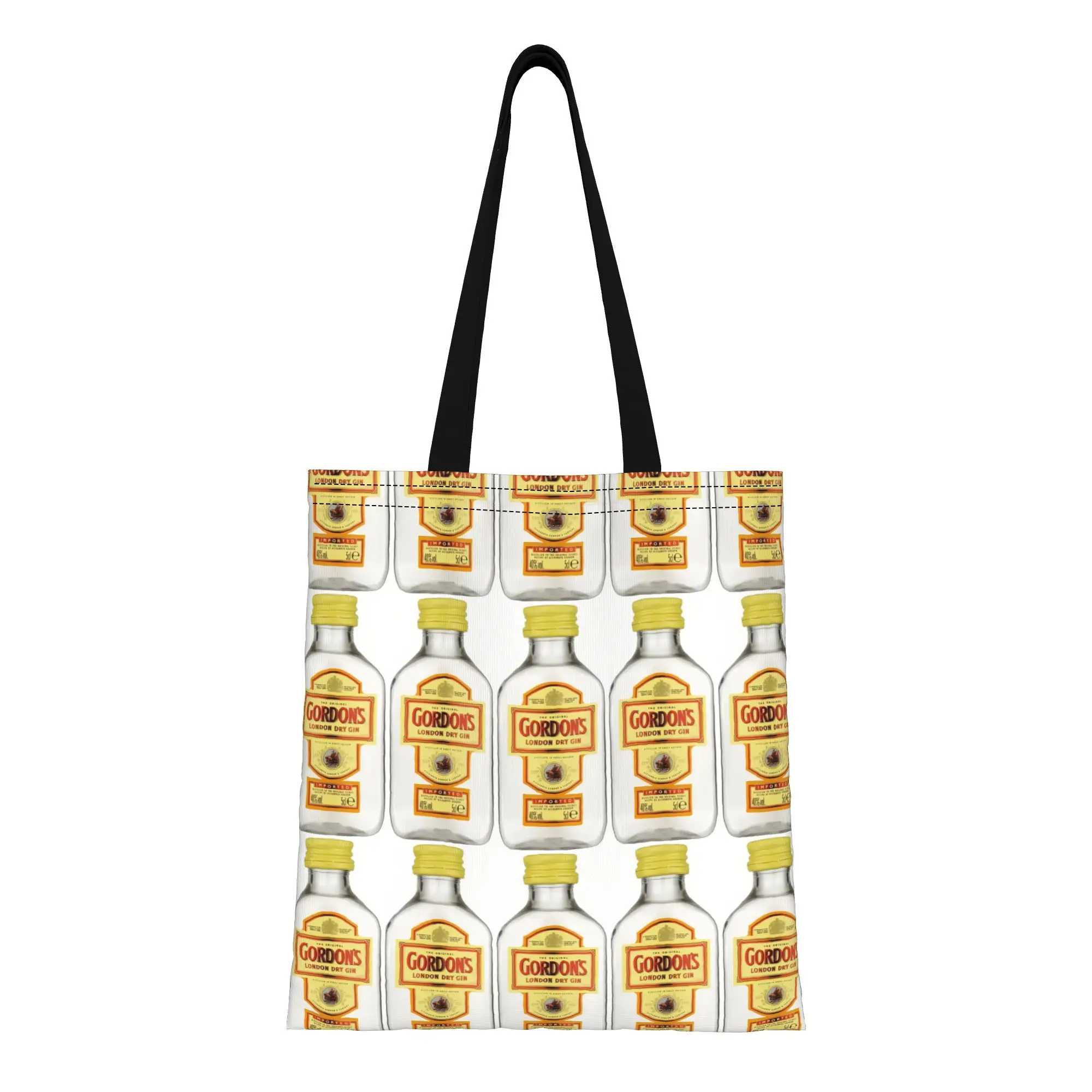 

Сумка-тоут из канваса gGordon gGordon's London Dry Gin Mini Bottle, идеально подходит для покупок, путешествий, активного отдыха, прочная наплечная сумка