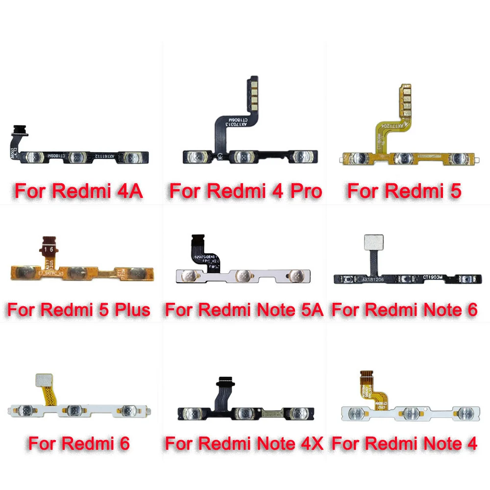 Aiinant For Xiaomi Redmi Note 4 5 6 4A 4x 5A 6A Plus Pro Button Mute key Switch On Off Volume Power Flex Cable