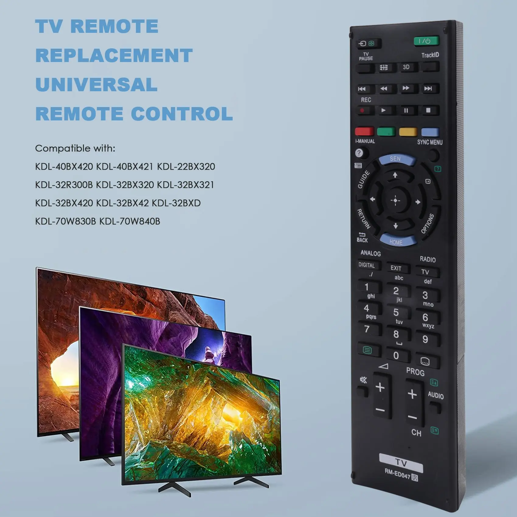 A31T TV Remote Control Replacement for Sony Bravia, Universal RM-ED047 RM-ED052 RM-YD103, Works Out of Box - view 4