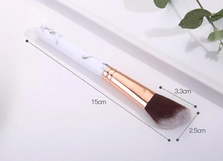 3 個大理石ペンメイクブラシパウダーファンデーションブラシソフトレッドハニーパウダー化粧品パウダー高光沢パウダーブラシツール