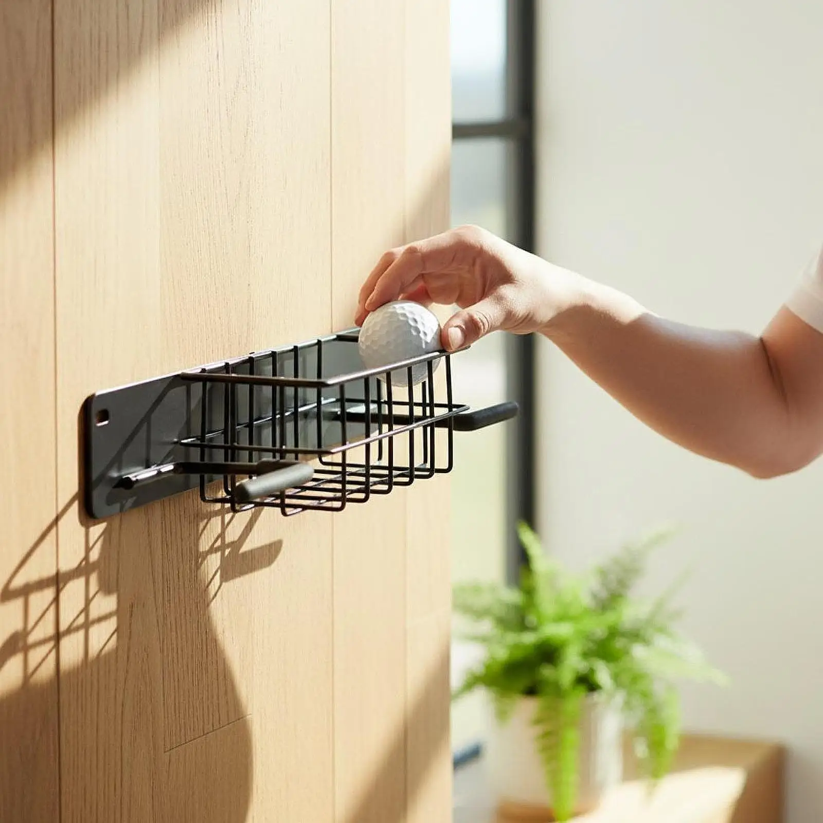 Golf Accessories Storage Wall Rack Metal Basket Holder Space Saving Organizer for Balls Gloves Tees Caps