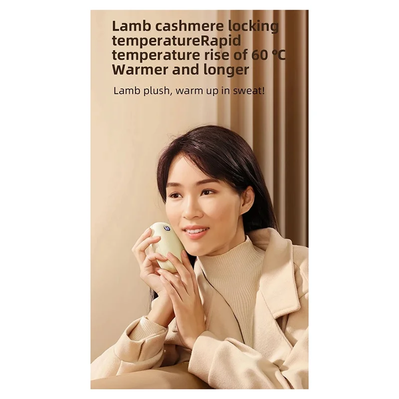 ABNL Plush Hand Warmer 2 In 1 Mobile Power Supply With Three-Level Temperature Adjustment Digital Display Hand Warmer