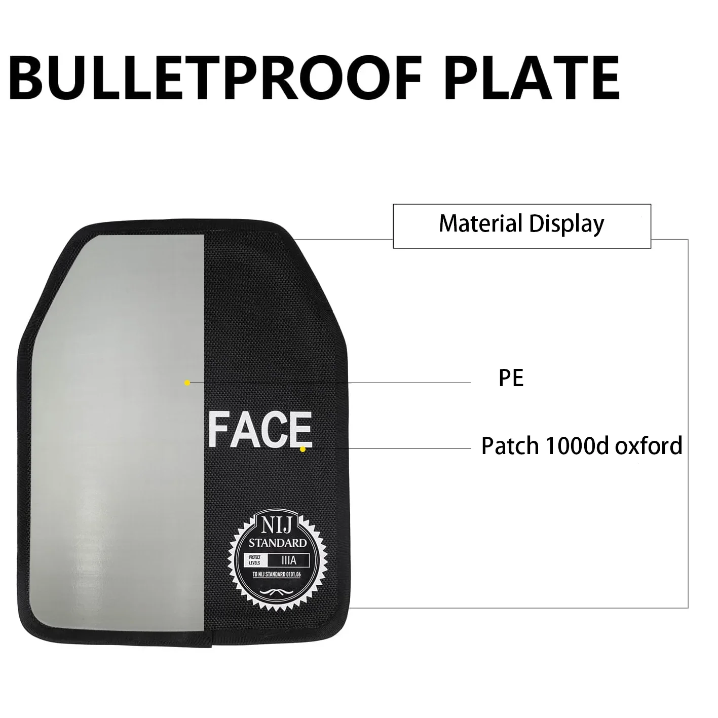 NIJ IIIA/NIJ III لوحة مضادة للرصاص 10x12 بوصة ضوء التكتيكية سترة مضادة للرصاص لوحة الباليستية للسلامة الشخصية #3