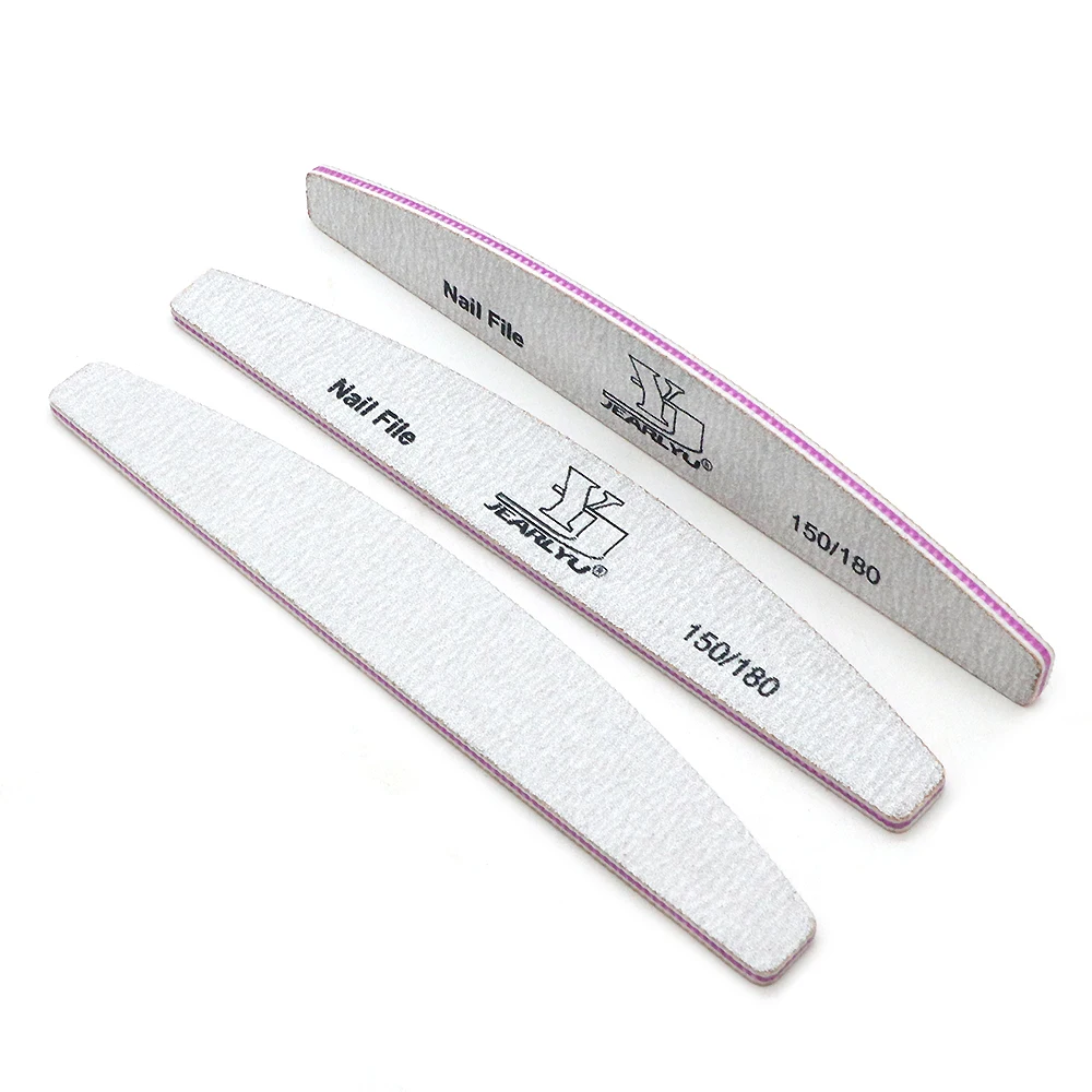 Limes à ongles professionnelles, grain 150 à 180, panneau émeri, pour manucure, tampon de polissage, outils de pédicure, 3 pièces