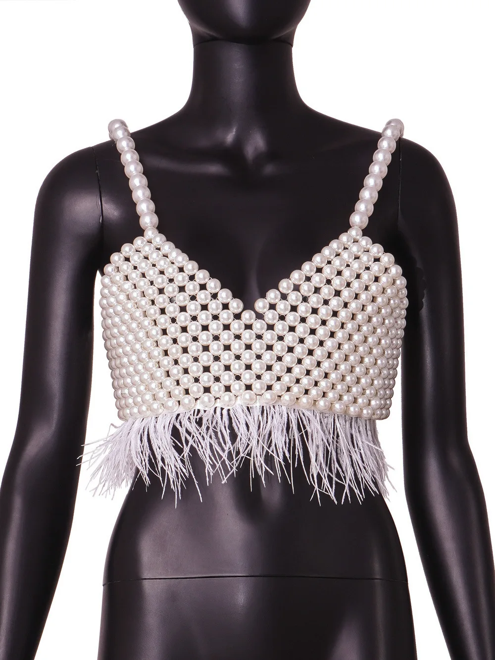 Body Chain totally hand-made Fashion Pearl suspender vest Sexy Bra Chain  Fashion Chest chain Night Club Beach Body Jewelry