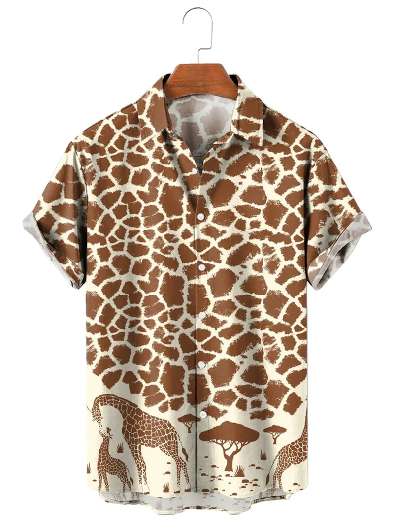 

Новые винтажные мужские гавайские рубашки 2026 года: модные летние рубашки с коротким рукавом, 3D-принтом, отложным воротником и пуговицами, свободные дышащие блузы-топы