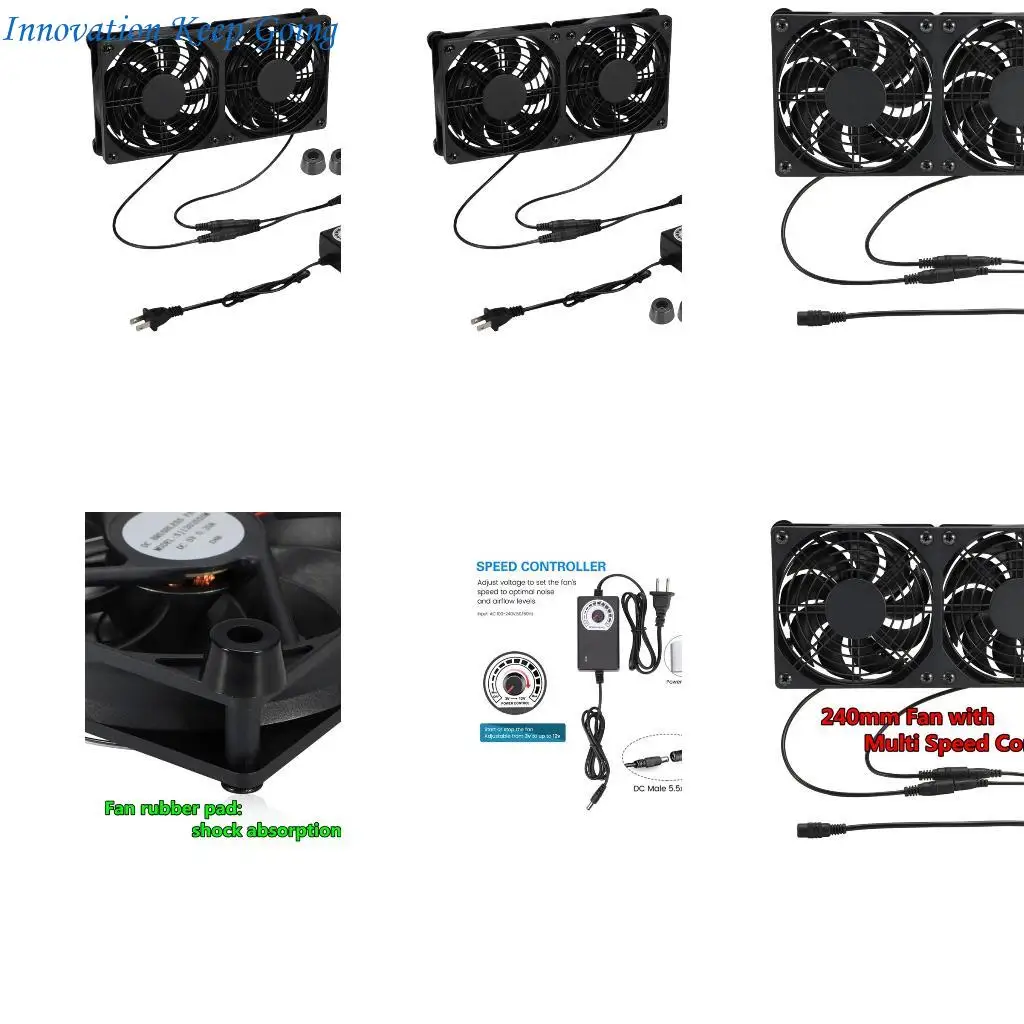 

E65C Two 120mm 3V to 12V AC Power Adjustable Speed Cooling Fan for Heat Dissipation