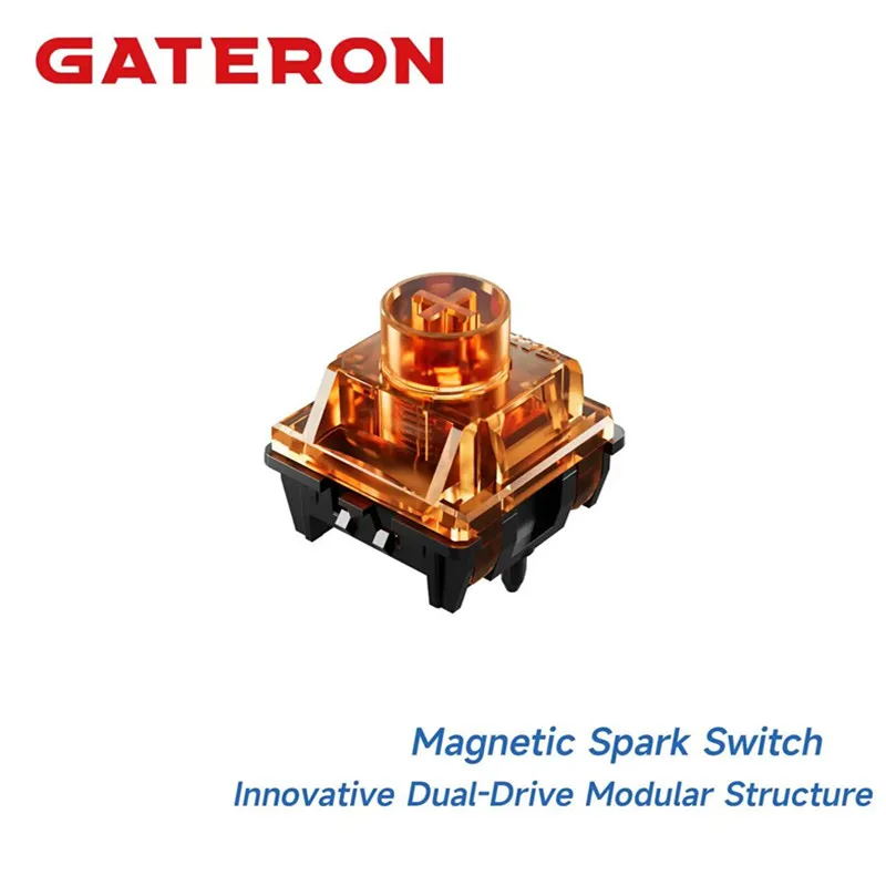 

GATERON Magnetic Spark Series Linear Switches Freely setting pre-travel, Hall Sensor Effect for Magnetic Keyboard Gaming Office