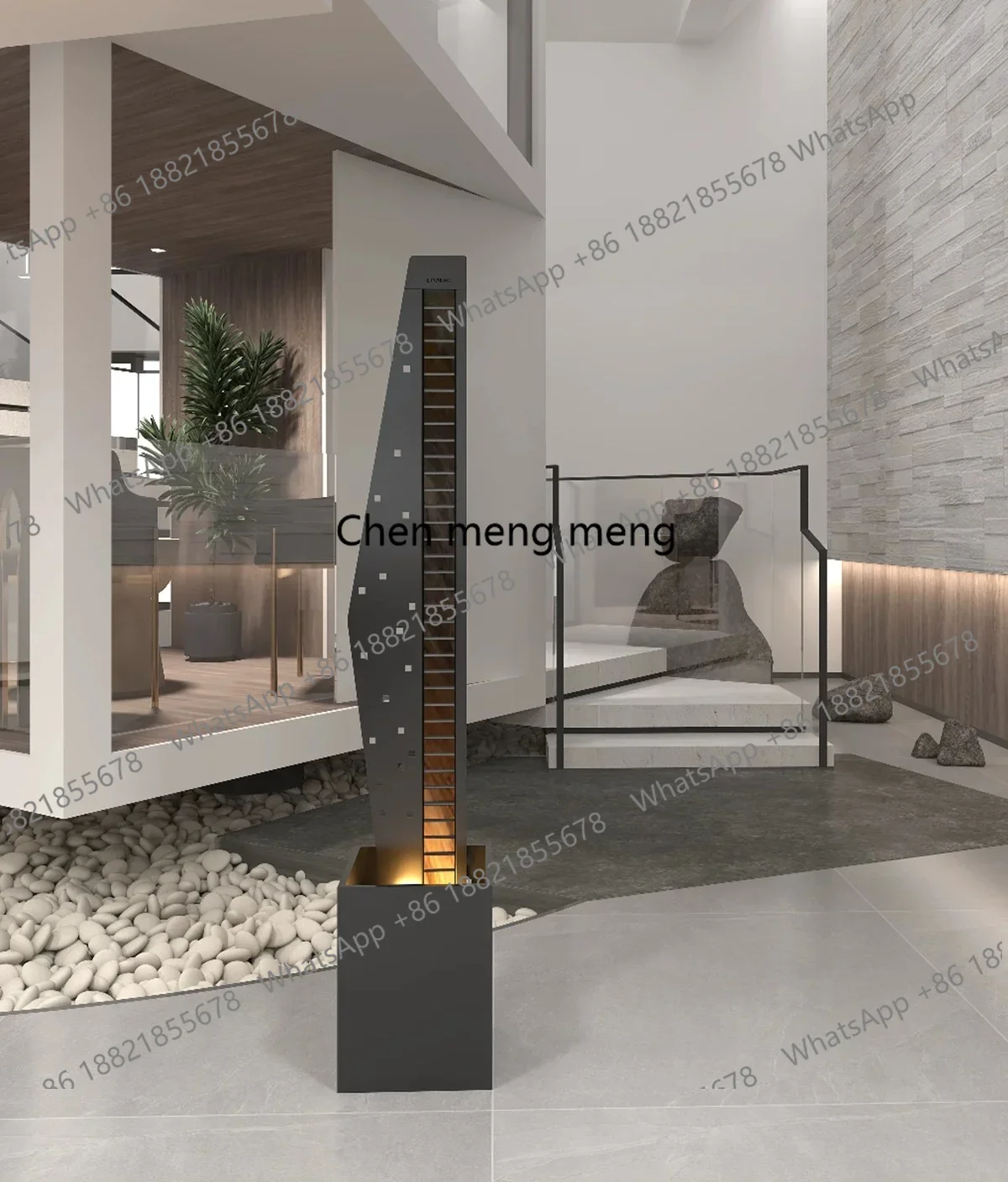 N138Modern flowing water ornament circulating water feature living room lucky large water curtain wall floor,housewarming decora
