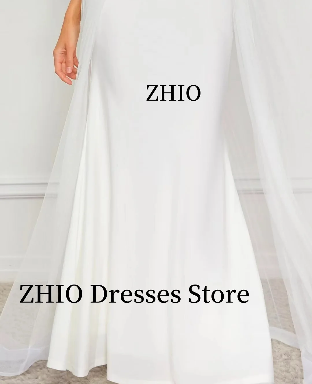 ZHIO エレガントなティアードウェディングドレス スパゲッティストラップ Vネック フロアレングス ブライダルドレス イブニングパーティードレス カスタマイズ エレガント