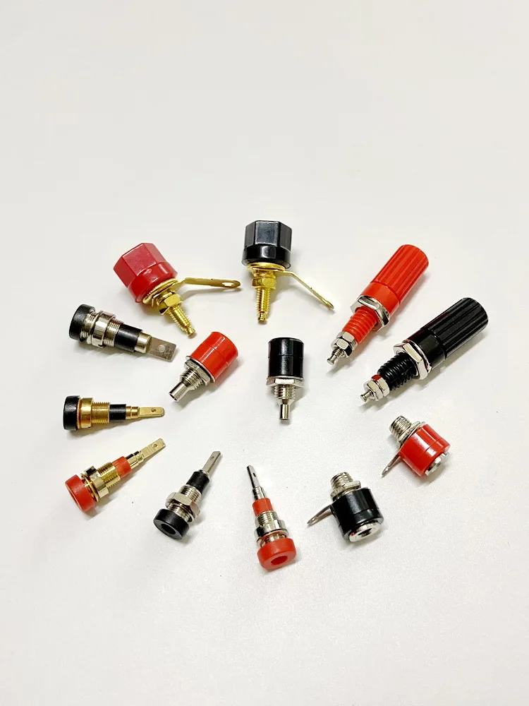 

Red And Black Screw Fixed Panel Hole Installation Type Connector Banana Socket Jack Terminal Post Inner Diameter 2mm 4mm