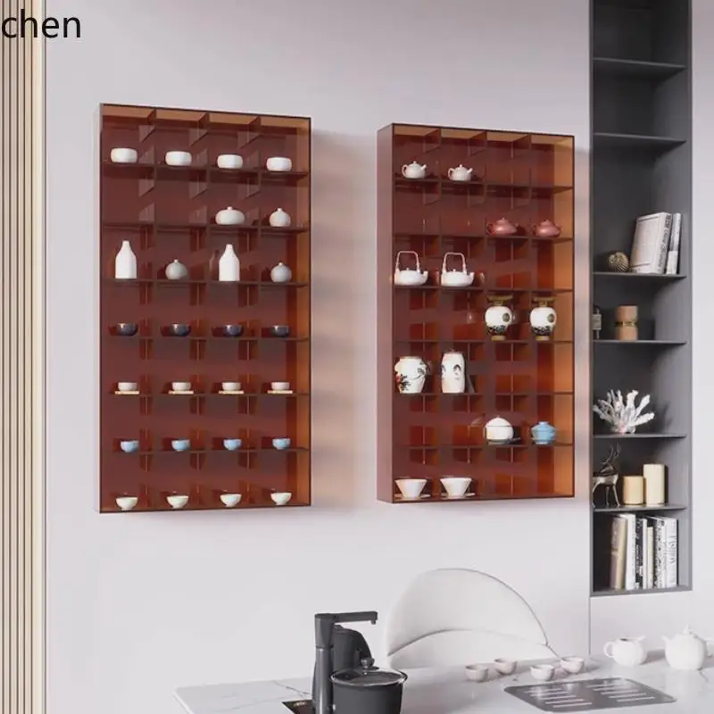 acrylic bogu frame wall-mounted upper wall teapot display rack simple modern partition