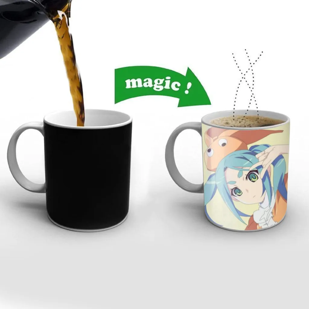 Monogatari Classic Vintage Magic Hot Cold Heat Temperature Sensitive Color-Changing Coffee Tea Milk Mug Cup