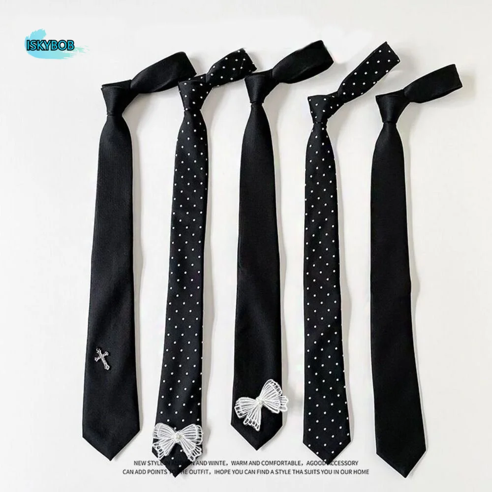 

Temperament Korean Polka Dot Tie Bowknot Wave Point Bow Necktie College Style Printed Belt Accessories JK Uniform Decoration