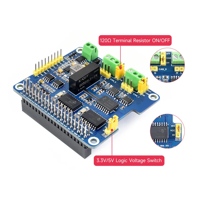 Imagem -03 - Framboesa Isolado Pode Transportar o Chapé da Expansão Solução Dupla das Microplaquetas Multi Proteções Incorporados o pi 2-channel da