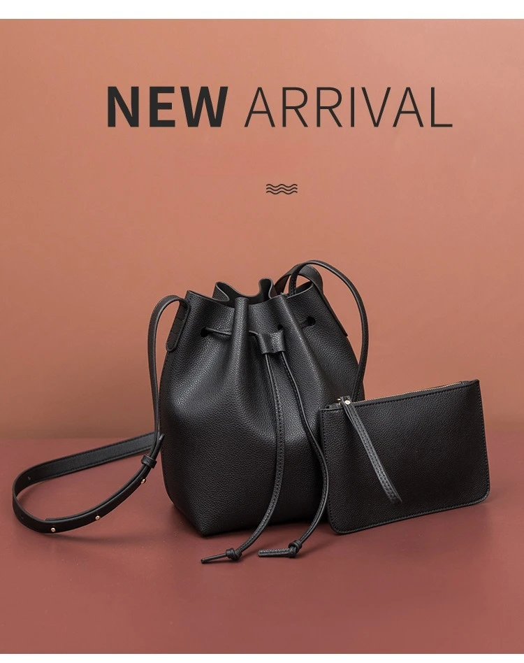 

Fashion Bucket Shoulder/Crossbody Drawstring Bag Classical Large Capacity Bag For Women Detachable Inner Bag Adjustable Strap