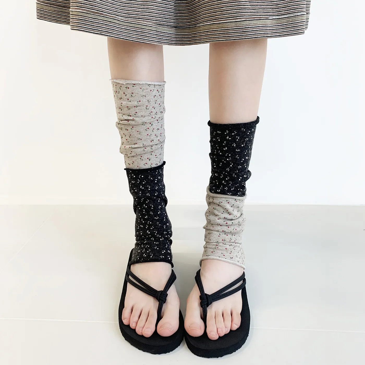 Calcetines Retro Franceses con Estampado Floral para Mujer, Calcetines Japoneses Dulces y Lindos para Chicas, Calcetines Holgados para Compras, Citas, Estilo JK Lolita, Calentadores de Piernas para Uso Diario