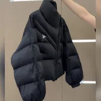 New Cotton Women Winter Warm Short Puff Jacket Korean Design Irregular Cotton Coat Trend Loose Thicken Parkas Tide Black White 4