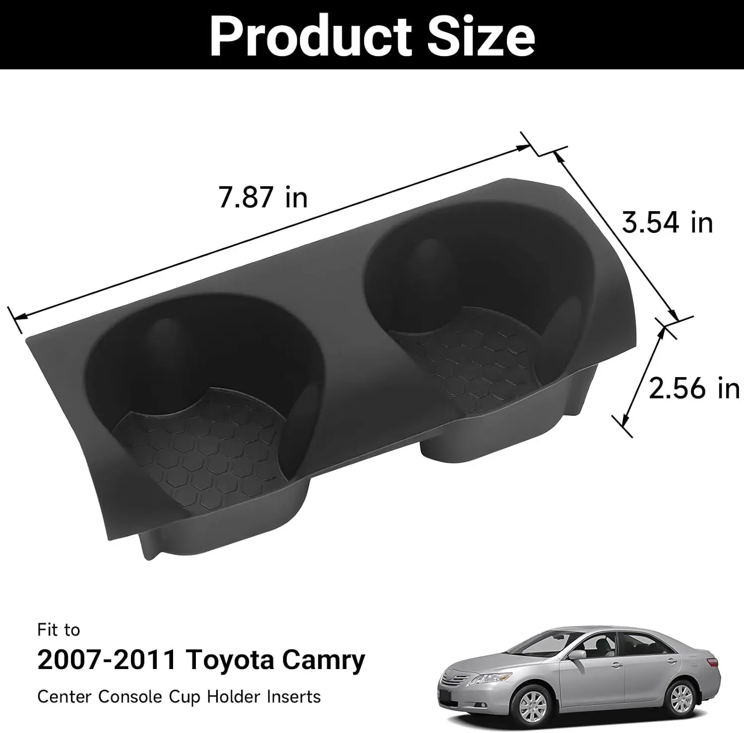Non-Slip Center Console Cup Holder Inserts for Toyota Camry 2007 2011 Car Drink Bottle Holder Interior Accessories