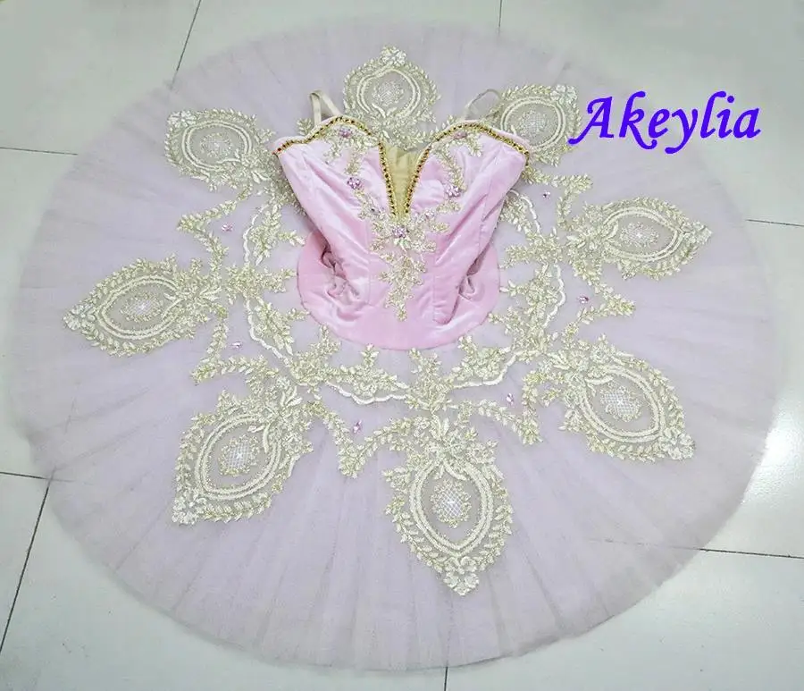 Velvet Pink fairy Doll tutu girls professional pancake tutu costume for women platter performance ballerina tutu adult JN9202