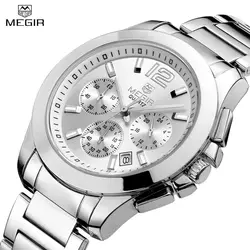 MEGIR Women Casual Quartz Watch Chronograph & 24 Hours Function Engraved Dial Watches Women Jewelry Relogios Feminino