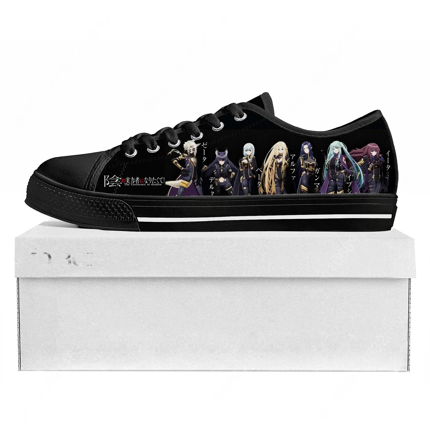 Cartoon The Eminence in Shadow Low Top Sneakers Mens Womens High Quality Canvas Sneaker Couple Shoes Custom Black Shoe