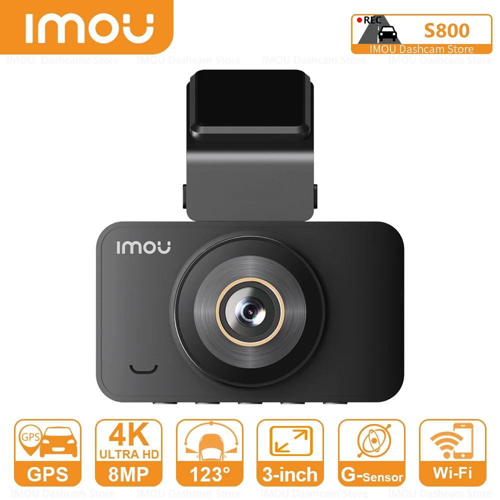 

IMOU 8MP 4K Ultra HD DashCam S800 DVR for Car With IPS Screen 24H Parking Support GPS Camera Collision Detection Voice Control