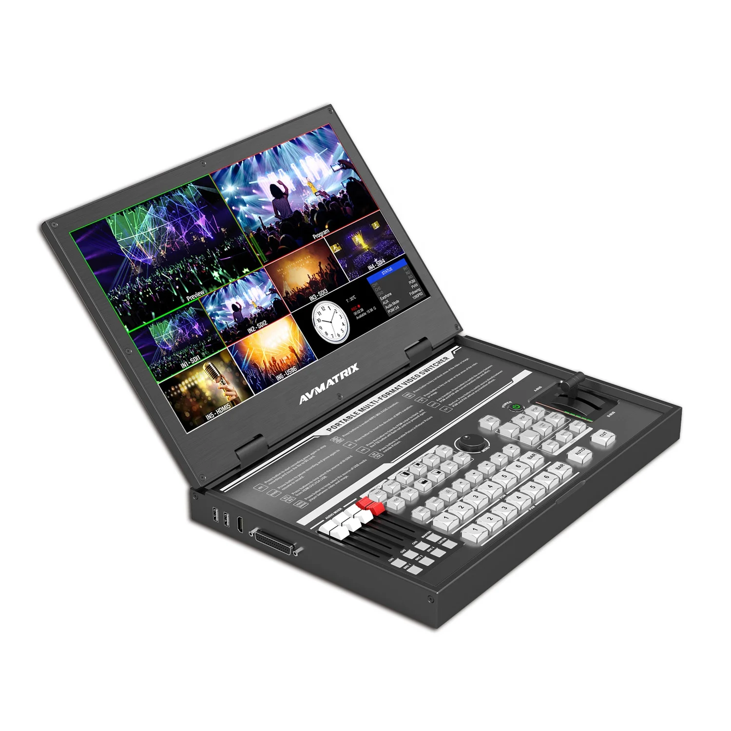 For PVS0615U Portable 6CH SDI 2 for Inputs Multi-format Video Mixer Live Streaming Switcher Luma Key Chroma Key Metal CE