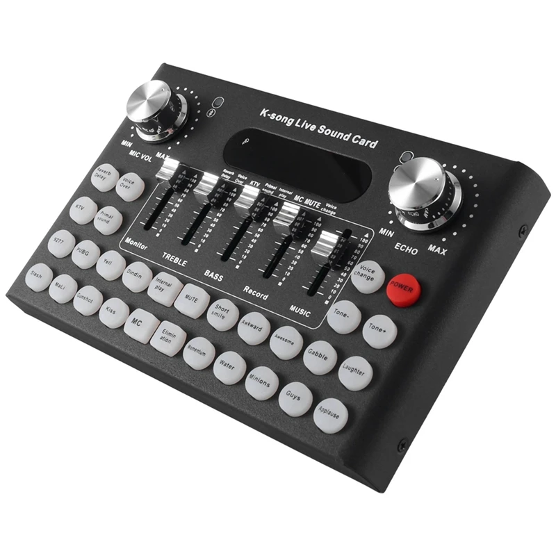 F007C English Version Professional Convenient Compact Desktop Sound Card Mixer For Live