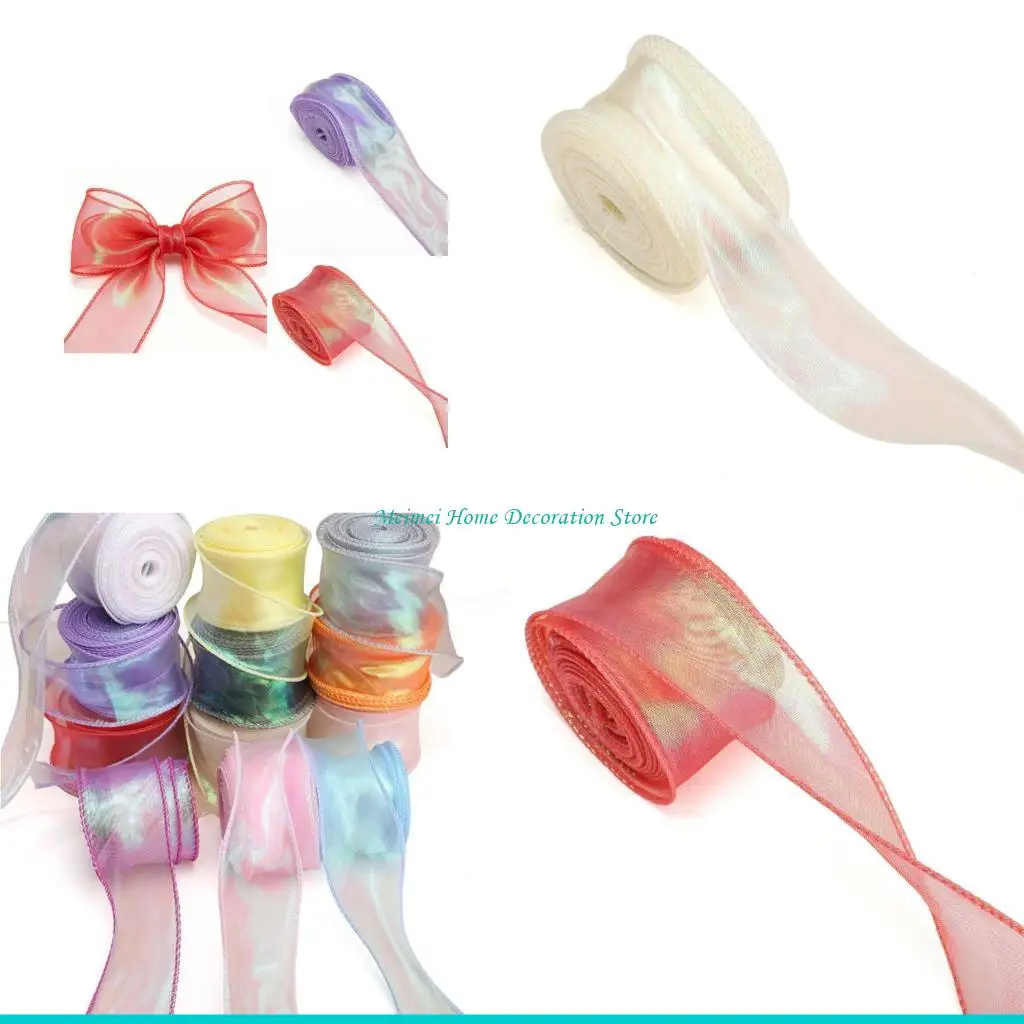 H7BF Colorful Fishtail Mesh Ribbon For Costumes Design And Floral Arrangements