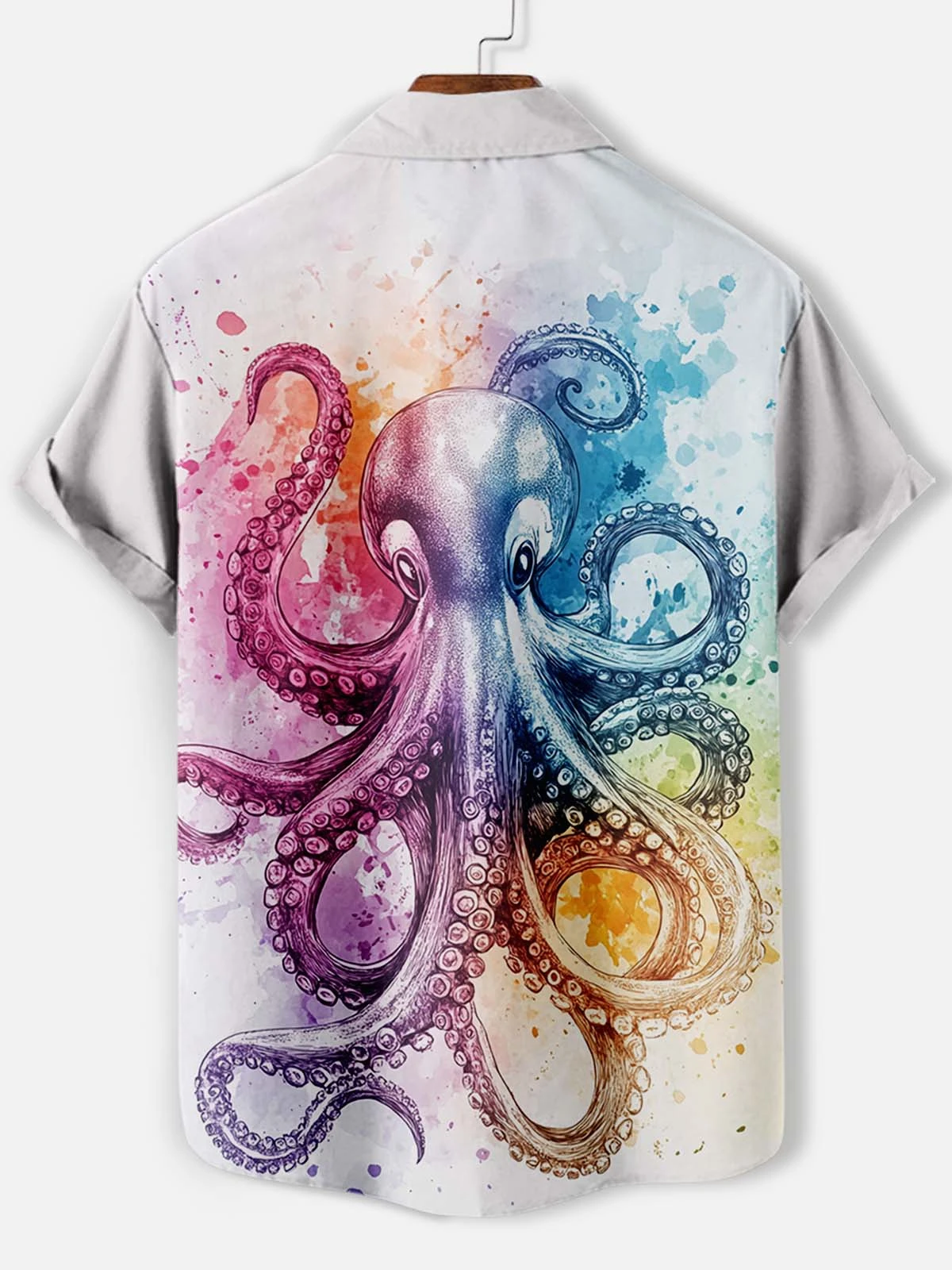 Funny Octopus 3D Printed Beach Shirts Casual Hawaiian Beach Shirt Spring Summer Male Short Sleeve Animal Button Tops Clothing