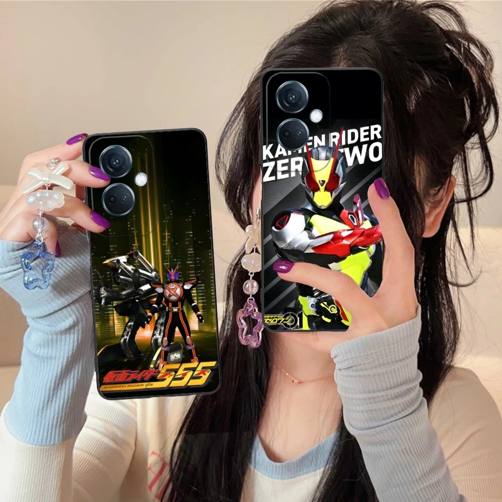 Painting Kamen Rider Mobile Cell Phone Case for OPPO Find X5 X3 X2 A93 Reno 8 7 Pro A74 A72 A53 Black Soft Phone Cover Shell