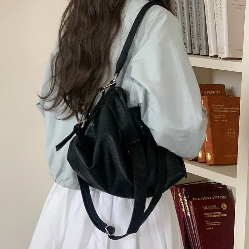 

Y2K Baddie Tote Bag Vintage Boho Western Motorcycle with Leather Buckle Soft Leather Crossbody Bag Large Capacity Shoulder Bag