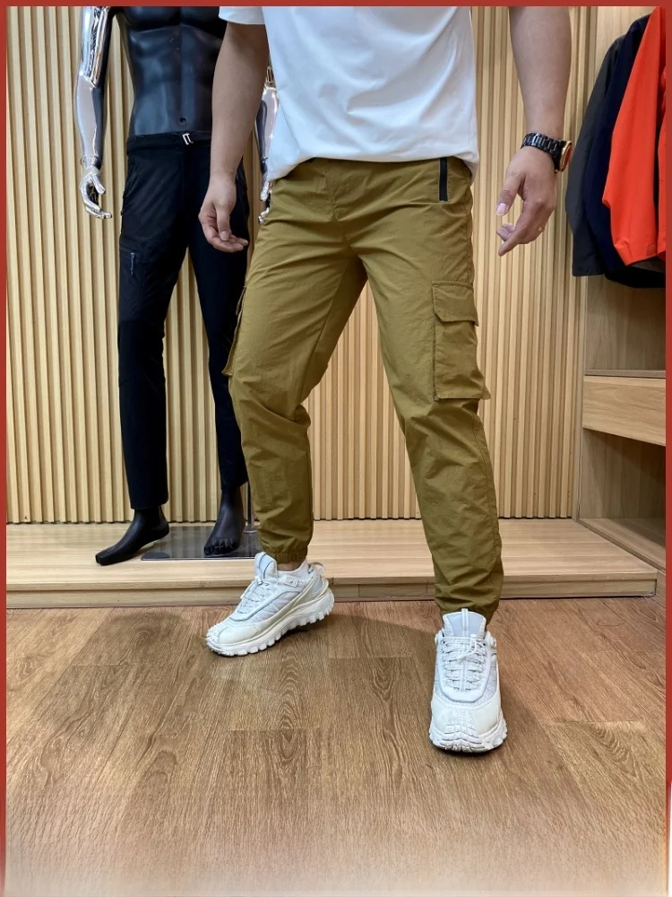 

Qui Dry легкие мужские летние брюки для спецодежды повседневные универсальные длинные брюки на молнии дизайн дышащие удобные