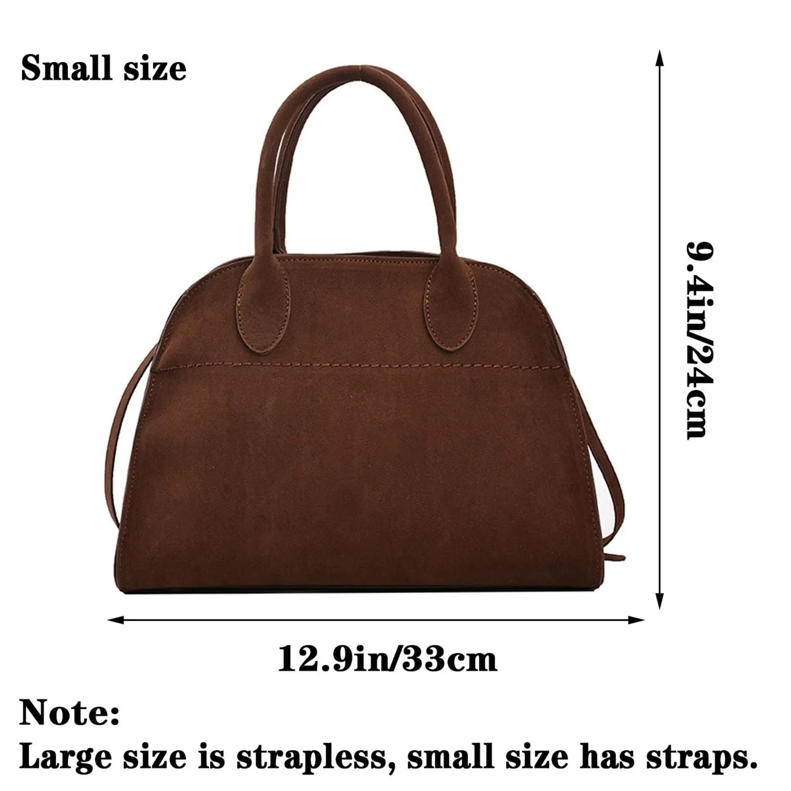 Zamszowa torba na ramię ze sztucznej skóry dla kobiet Vintage Top Handle Bag Fashion Retro Large Capacity Shoulder Satchel Bag